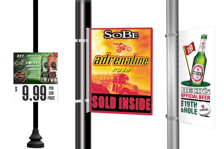 Clamp on Coroplast Outdoor Pole Signs 740x492
