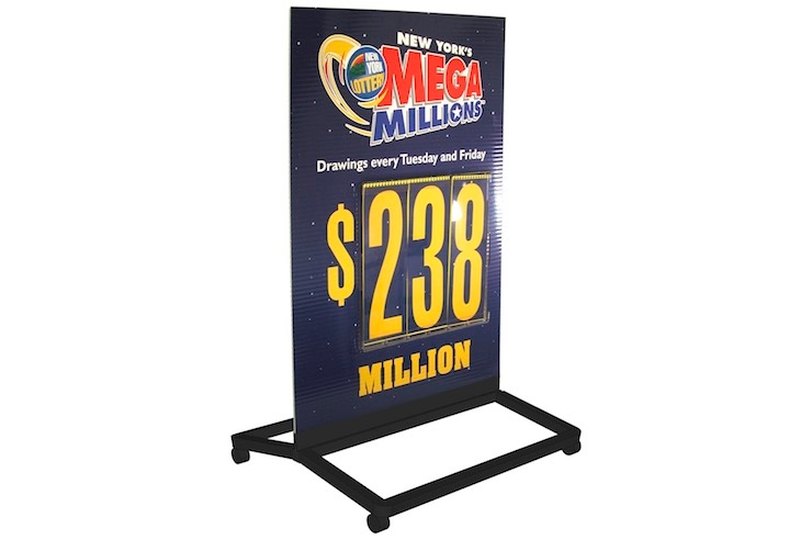 New York Lottery Coroplast Sidewalk Curb Sign NYcurbbase 740x492