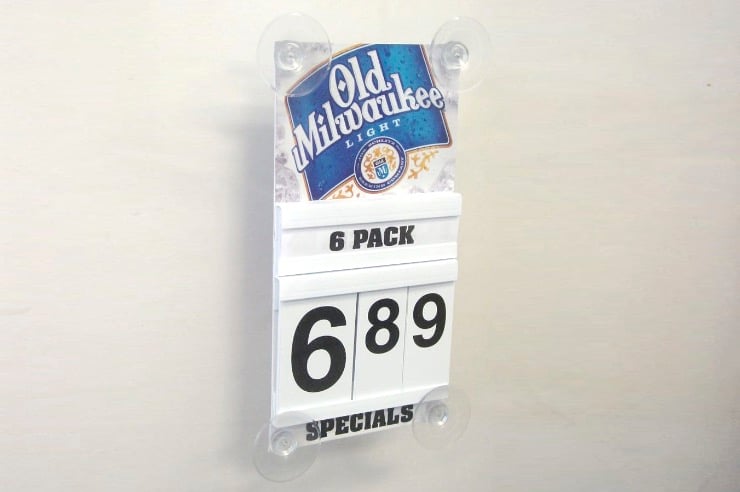 Old Milwaukee Cooler Door Suction Cup Pricer Sign DSC04836 740x492