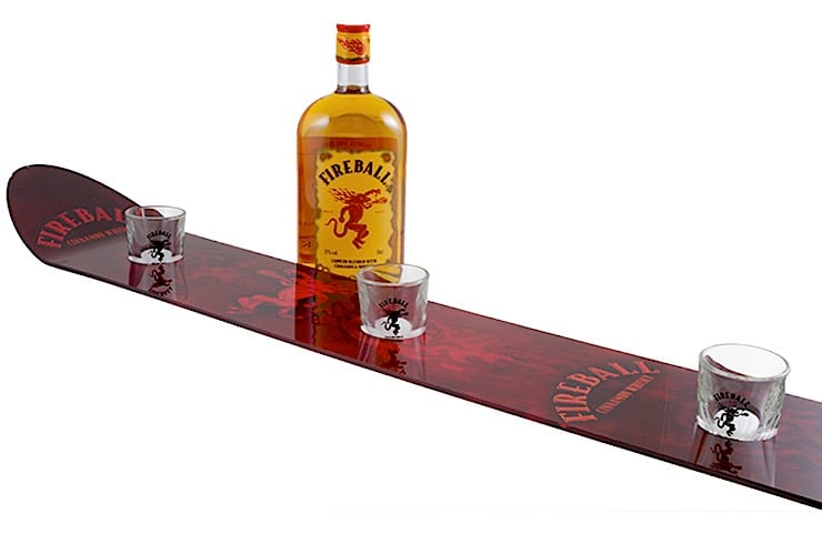 Fireball Acrylic Shot Ski Serving Tray