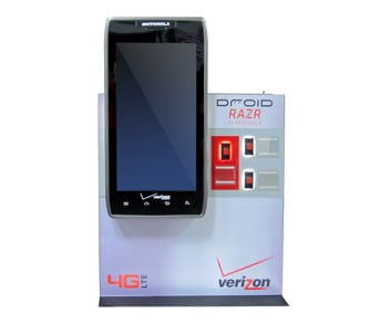Droid Giant Phone Vertical SQ Custom Millwork Display