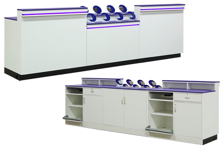 MetroPCS Modular CashWrap Counter with Center Display Cabinet
