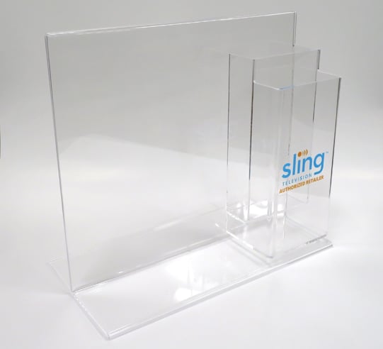 Sling Card Holder Easel with Multi Pocket Brochure Holder