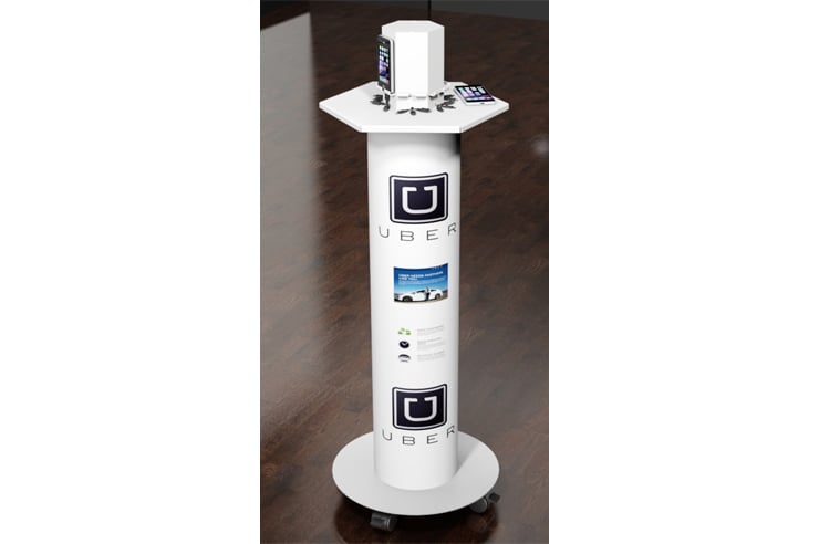 Speacialty UBER 740x492 Freestanding Airport Terminal Cell Phone Charging Station