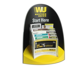 Western Union Start Here Injection Molded Literature Display Holder