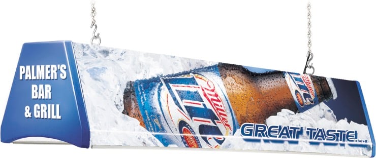 Miller Lite Pool Table Fluorescent Bar Lamp pool51_ML-cust